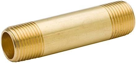 Legines Brass Long mampo, masculino de 1/2 NPT x 1/2 NPT Male Machine Fitting, 2-1/2 Comprimento, pacote de 5