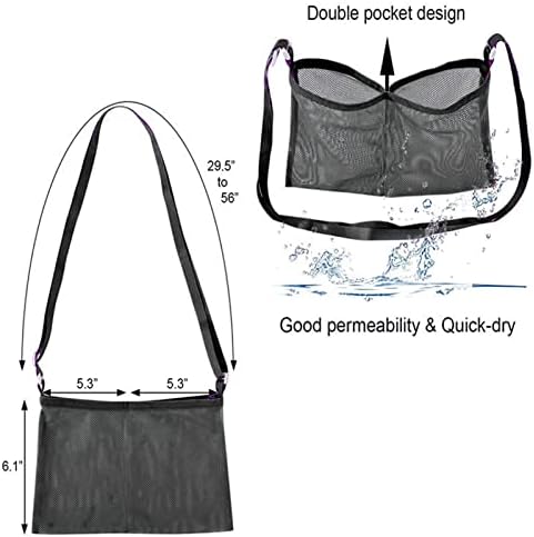Suporte de drenagem de mastectomia, bolsa de chuveiro de malha de banda elástica, grande capacidade, comprimento
