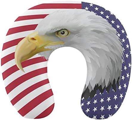 American Flag Bald Eagle Travel Pescoo Pillow Memory Foam U Shape