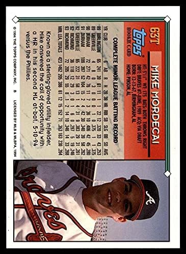 1994 Topps # 63 T Mike Mordecai Atlanta Braves NM/MT Braves