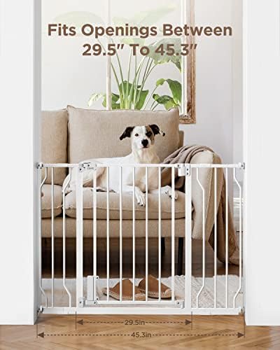 CIAYS BEBER GATE 29,5 ”a 45,3”, altura de 30 pol. Portão de cachorro extra largo para escadas, portas e casa, portão de estimação