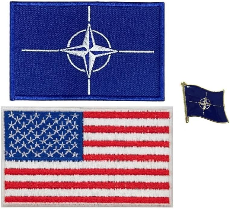 A-Ona Otan Metal Flag Distrange+Citches de bandeira de presente de marca da OTAN+America Decoration Symbol Patch, Plang Ploth