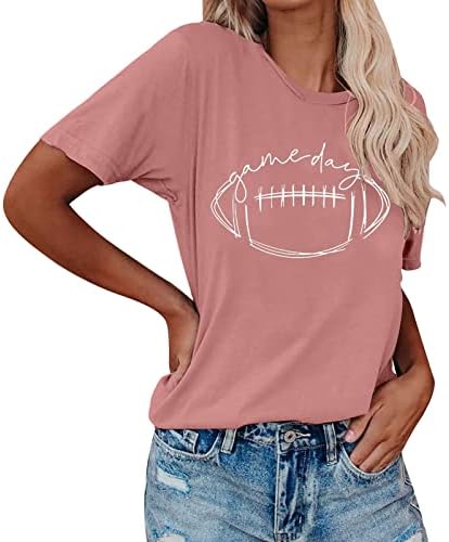 Blusas femininas e tops casuais, tee gráfico de beisebol engraçado de beisebol camiseta de verão casual manga curta