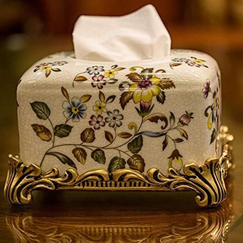 Caixa de tecido Yiwango Caixa de tecido Caixa de tecido de cerâmica vintage CABELA DE TESTRA CABELA DE BARTAGEM DA