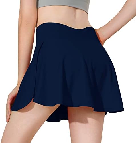 Saia de tênis de crossover plissados ​​de mcelare para mulheres com bolsos v alta cintura crossbody skirt skirt atlético