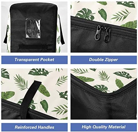 Mnsruu Blanket Storage Bag, folhas tropicais Estilo da selva Os organizadores de cobertores de grande capacidade para o edredom