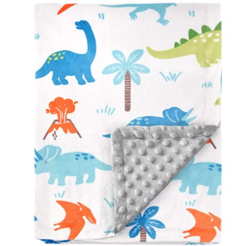 Cobertor de bebê Homritar para crianças cobertor super macio com apoio pontilhado, cobertor de criança com dinossauros impressos