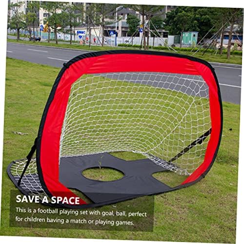 CLISPEED 1 Set Folding Football líquido da porta da porta da porta de moldura dobrável Gestals de futebol para crianças portáteis líquidos de futebol portátil Objetivos de futebol compacto