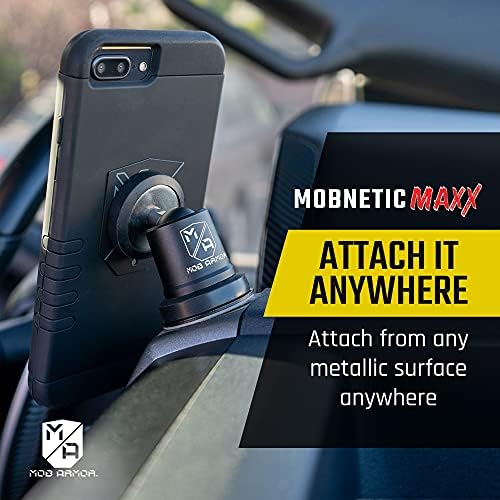 MOB ARMOR MOBNETIC MAXX - Montagem magnética do telefone - Suporte de telefone celular - Suporte de telefone celular para carro, caminhão, barco, ATV - Montagem e suporte para smartphone - Compatível com iPhone e Android