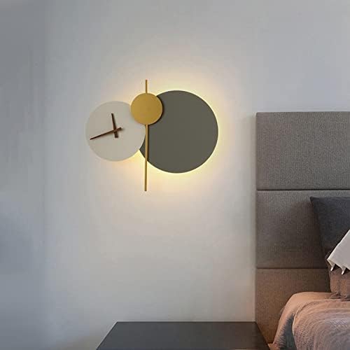 CHSOW NORDIC Designer moderno Lâmpada de parede Led de parede Relógio criativo Luz de parede para a sala de estar Sconce de decoração de decoração interna Luzes de decoração