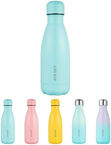 Rampa de água de 12 onças, garrafas de água de metal aço inoxidável isoladas a vácuo para meninas para meninas, meninos, vazamento