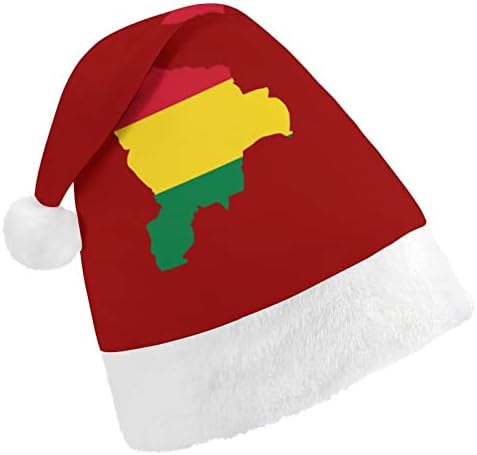 Bolívia mapa sinalizador de natal chapéu de natal travesso e lindos chapéus de Papai Noel com borda de pelúcia e decoração de