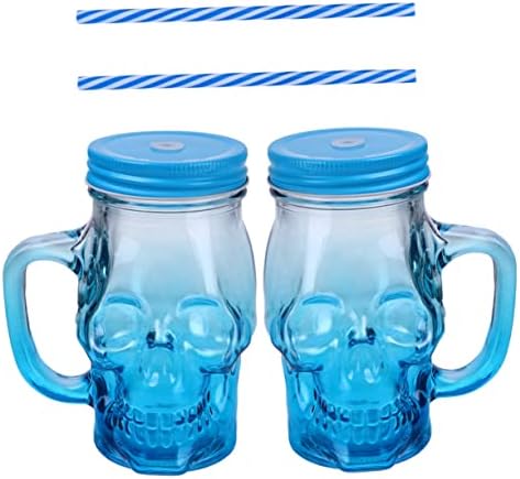 Tendycoco 4 PCs Oz Tampa de cerveja - Crânio de chá em casa e xícaras canecas maçomon tumblers - caneca - azul leite smoothie copo coquetel de licor ML Drink color