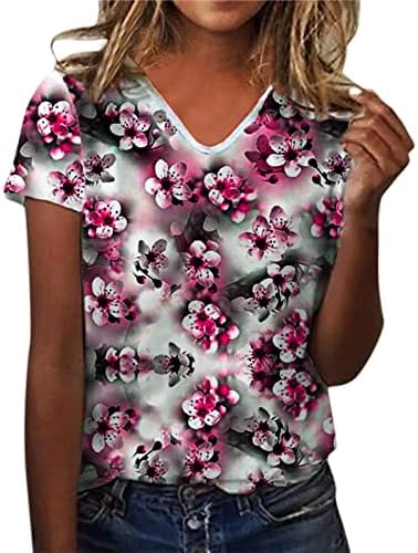 Camisetas gráficas de grande porte do verão feminino tees de grandes dimensões camisetas florais casuais vintage leves