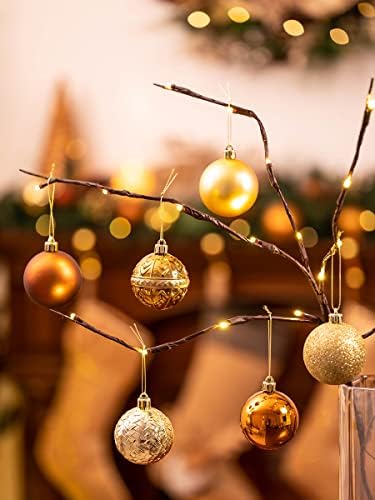 Valery Madelyn 50ct 60mm Luxo Copper Gold Christmas Ball Ornamentos, enfeites de árvore de Natal à prova de quebra para decoração de Natal