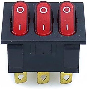 Zlast Big Rocker Switches Red Switch de três vias 9 pino 2 Posição Multi-faca de lance único 15A 250V 20A 125VAC AC ON-OFF