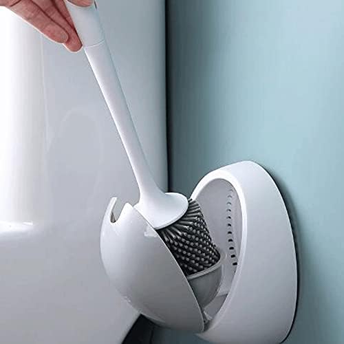 Escova de vaso sanitário zukeems 1pcs pincel e suporte de vaso sanitário de montagem de parede ， pincel de limpeza profunda