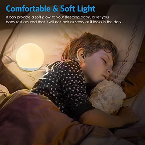 Luz noturna de berçário da versão mais recente de Ankilo para bebês, lâmpada de sensor de toque de cabeceira recarregável USB para crianças que amamentam e auxiliares de sono, lâmpada de viveiro, controle de toque e configuração do temporizador