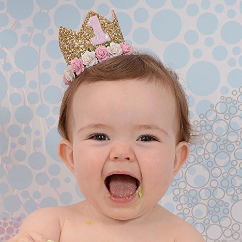 Glitter Crown Baby Party Hat Kids Bandas de cabelo para o chá de bebê de aniversário recém -nascido