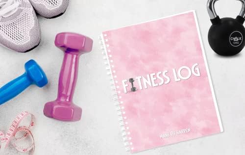 Pink Fitness Journal Workout Book - Fitness Planner - Daily Log Planner - Livro de registro de exercícios para perda de peso, levantamento, WOD para homens e mulheres rastrear metas e ganho muscular - acessórios de trabalho