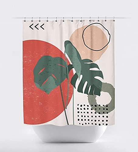 Curta do chuveiro minimalista do Aatter Boho Pêssego Terracota Círculos modernos