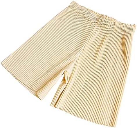 Shorts de cordão confortável feminino shorts de verão elástica de perna larga boho shorts listra estampa de praia confortável com