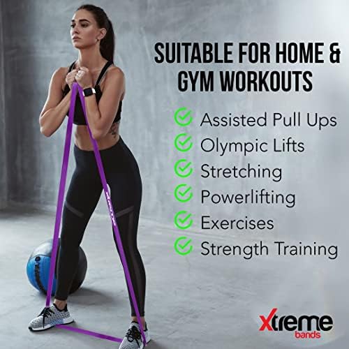 Xtreme Bands Pull Up Up Assist Resistance Bands -Bandas de exercícios longos para pull -ups, alongamento, alongamento e treinos