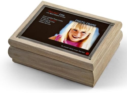 Caixa de música fotográfica, caixa musical de madeira com moldura de imagem - 18 Nota Music Box - Muitas músicas para escolher -
