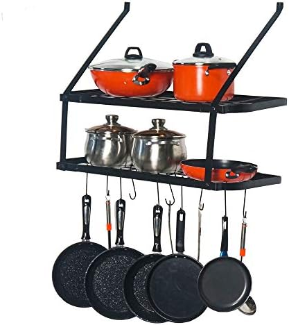 Lwpek racks de cozinha de ferro forjado com 10 racks de conexão