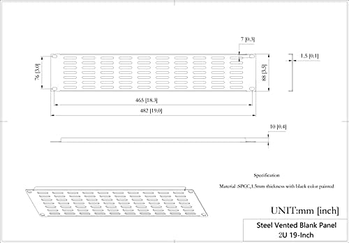 Qiaoyoubang 2 PABOL PAINEL BLANK - Painel de preenchimento de montagem em metal para armário ou gabinete de rack de servidor de