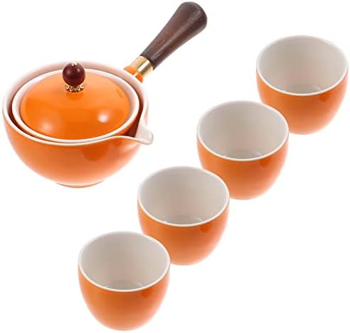 Kettle de departamento de cerâmica japonês com cafeteira de café: clássico Handal de chá de chá de chá de chá de porcelana coreana kung fu da fabricante de chá de chá mino mino ware bel kettle com xícaras para restaurante em casa Conjunto de chá chinês