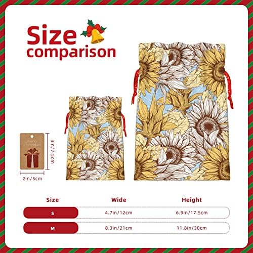 Sacos de presentes de natal de traços abstrato-sunflower-harvest apresenta bolsas de embrulho de sacos de pregos de natal, bolsas