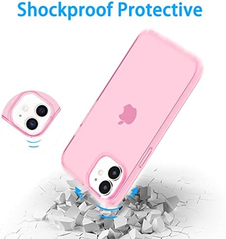 JJGOO Compatível com o iPhone 12 Case e iPhone 12 Pro Case Clear Soft Soft Transparente Proteção à prova de choque Slim Fin Bumper Tampo para iPhone 12 e 12 Pro - 6,1 polegadas, Pink transparente