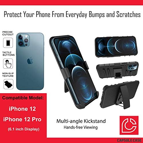 Ohiya Case Compatível com o iPhone 12 Pro [Proteção militar Proteção à prova de choque de choque para o coldre de kickstand protetor