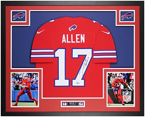 Josh Allen autografou e emoldurado Buffalo Jersey Auto Beckett Coa