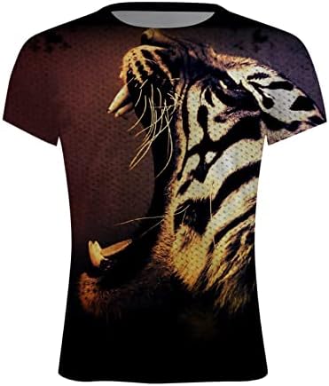 Camisetas de manga curta de verão ubst para homens, rua 3d tigre estampestackneck camise