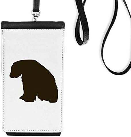 Black Polar Bear Animal retratar bolsa de carteira de telefone pendurada bolsa móvel bolso preto