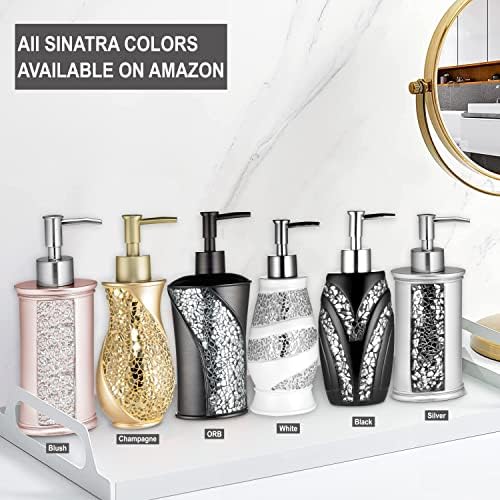 Banho popular Sinatra White Soap Dispenser/Loção Bomba Classic Lução Bomba de Lução Decoração Contemporânea Cor Branca para Banheiro Com este design exclusivo Decoração elegante Mosaico de bling