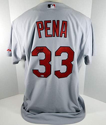 St. Louis Cardinals Brayan Pena 33 Jogo emitido Jersey Grey - Game usou camisas da MLB usadas