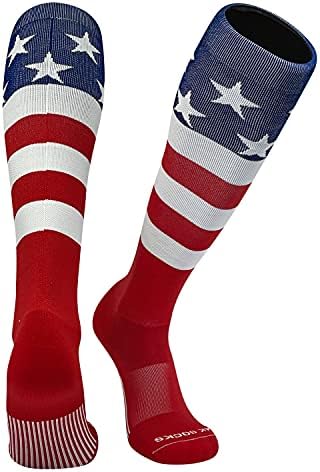 MK Socks USA Flag da marinha White Red Stars & Stripes Knee-Alter Long Sports Socks
