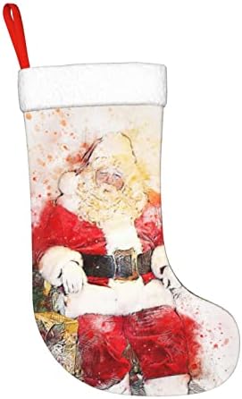 EOEFOU Christmas Stocking Classic Grandes meias grandes Santa Xmas 18 em meia de Natal para Festa de Natal de Férias