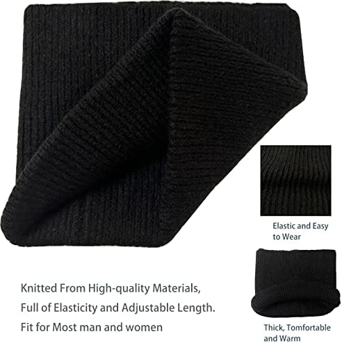 Conjunto de lenço/chapéu/luvas de malha, gorro quente e quente, tela de toque unissex knit winter winter clima presente
