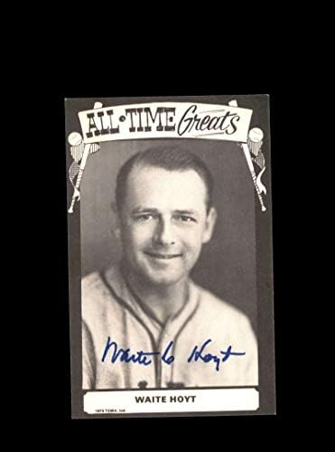 Waite Hoyt Hand assinado 1973 Autograf de cartão postal TCMA