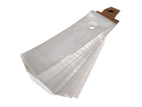 Nota Card Cafe Doorknob Bags Pacote a granel de 4,25 x 13.875 in | 1,5 Mil Clear Design | Protege suas promoções, cupons,