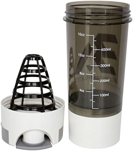Equinox Athletics Cyclone Shaker Cup, garrafa de liquidificador com compartimento de armazenamento de suplementos