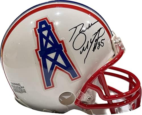 Bubba McDowell assinou o Houston Oilers Mini Capacete Fiterman Sports Auth - Autographed NFL Mini Celmets
