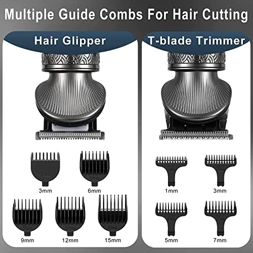 Kit de aparador de barba hatteker para homens, mulheres de cabelo profissional aparador t-blade timer trimer trimer barba
