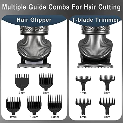 Kit de aparador de barba hatteker para homens, mulheres de cabelo profissional aparador t-blade timer trimer trimer barba barba barba barba barba trimer trimer cuttint kit kit corporal kit sem fio 6 em 1