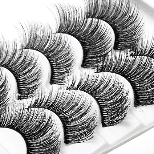Maquiagem IcyCheer 5 pares 3d cílios de marceneses falsos cílios de olho de maquiagem dramática dramática grossa luxo false