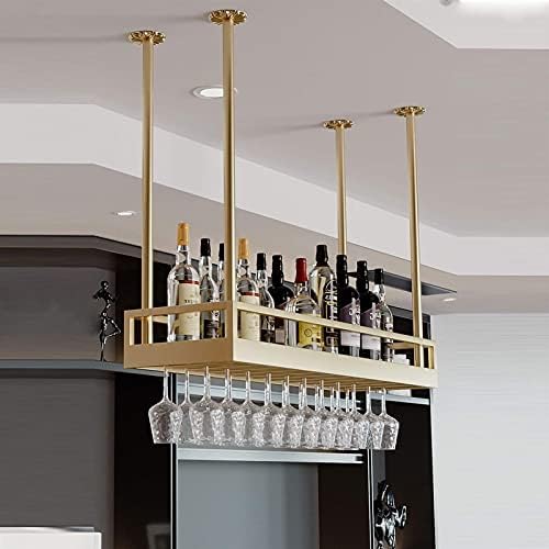 Prateleiras de vinho bkgdo, prateleira de teto rack de vinhos pendurado em vidro de vinhos de vidro racks de haste de haste, para bares/restaurantes/cozinhas rack & prateleiras/80 * 35 * 80cm